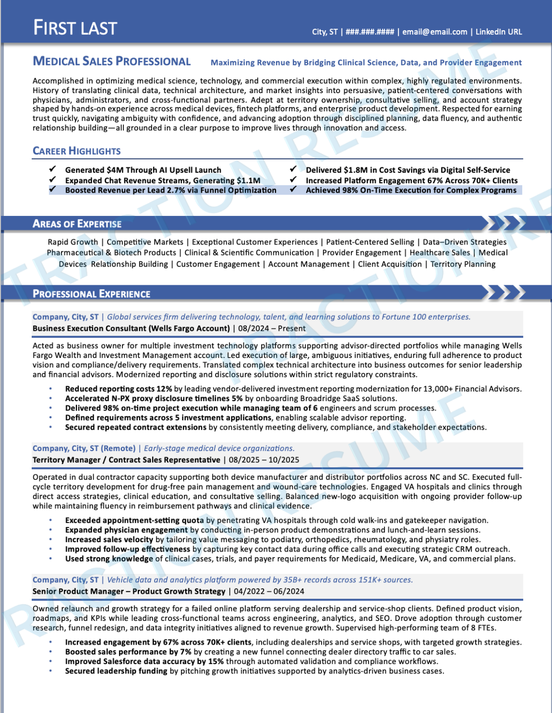 Executive + High Design resume sample 3