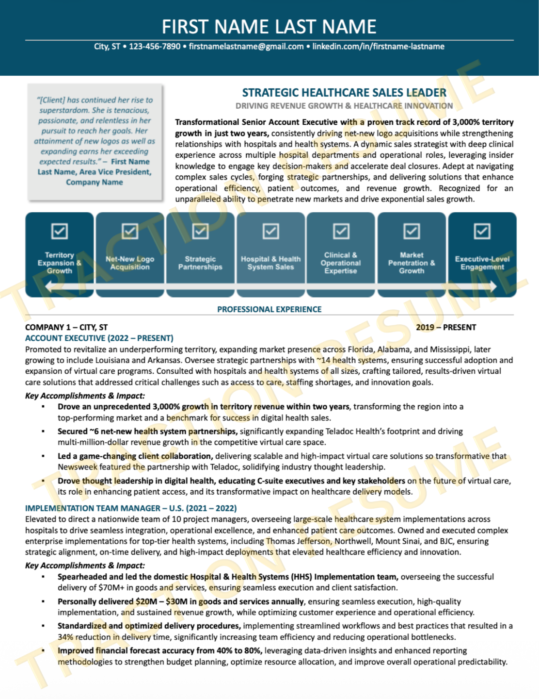 Executive + High Design resume sample 5