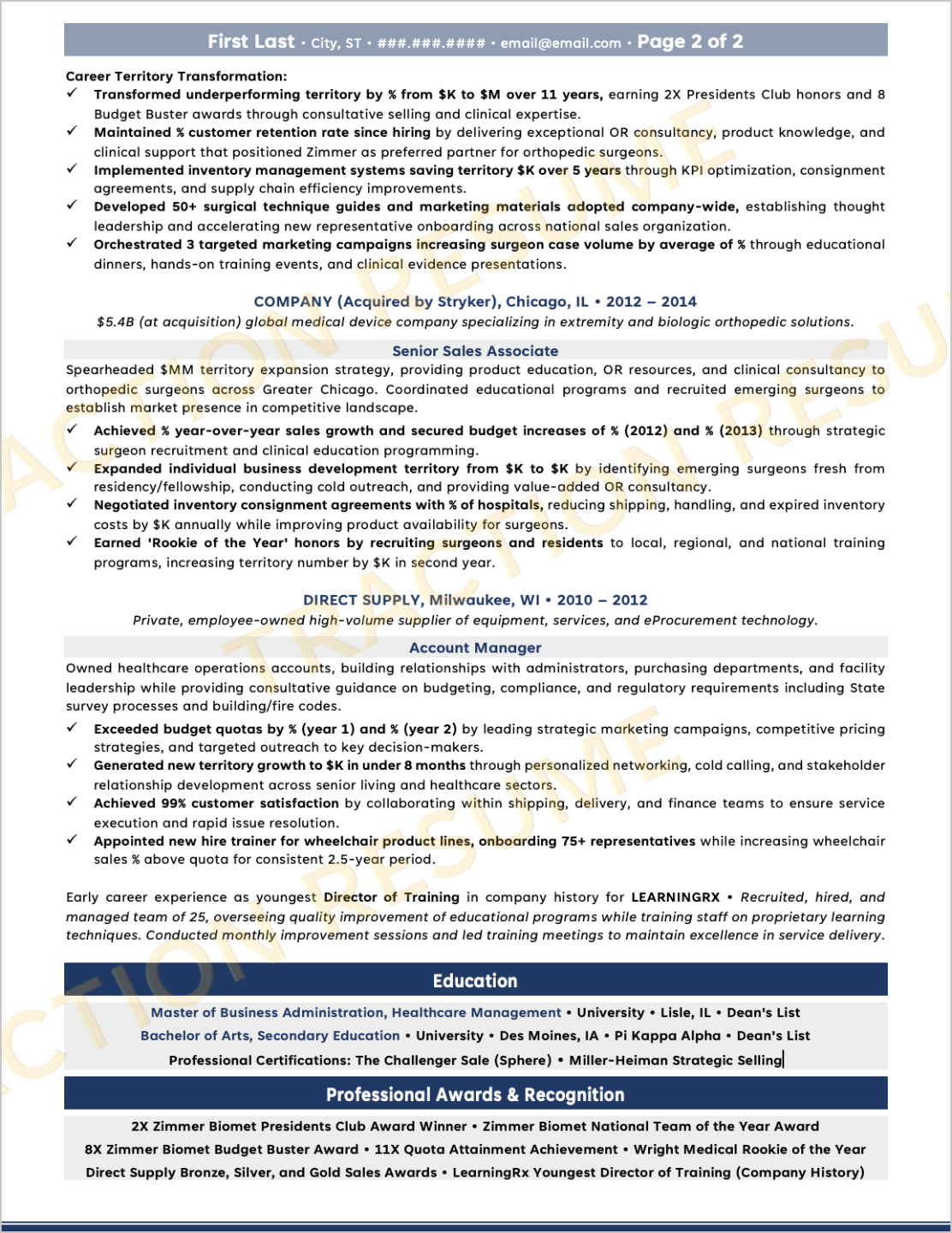 Punchy + Light resume sample 4