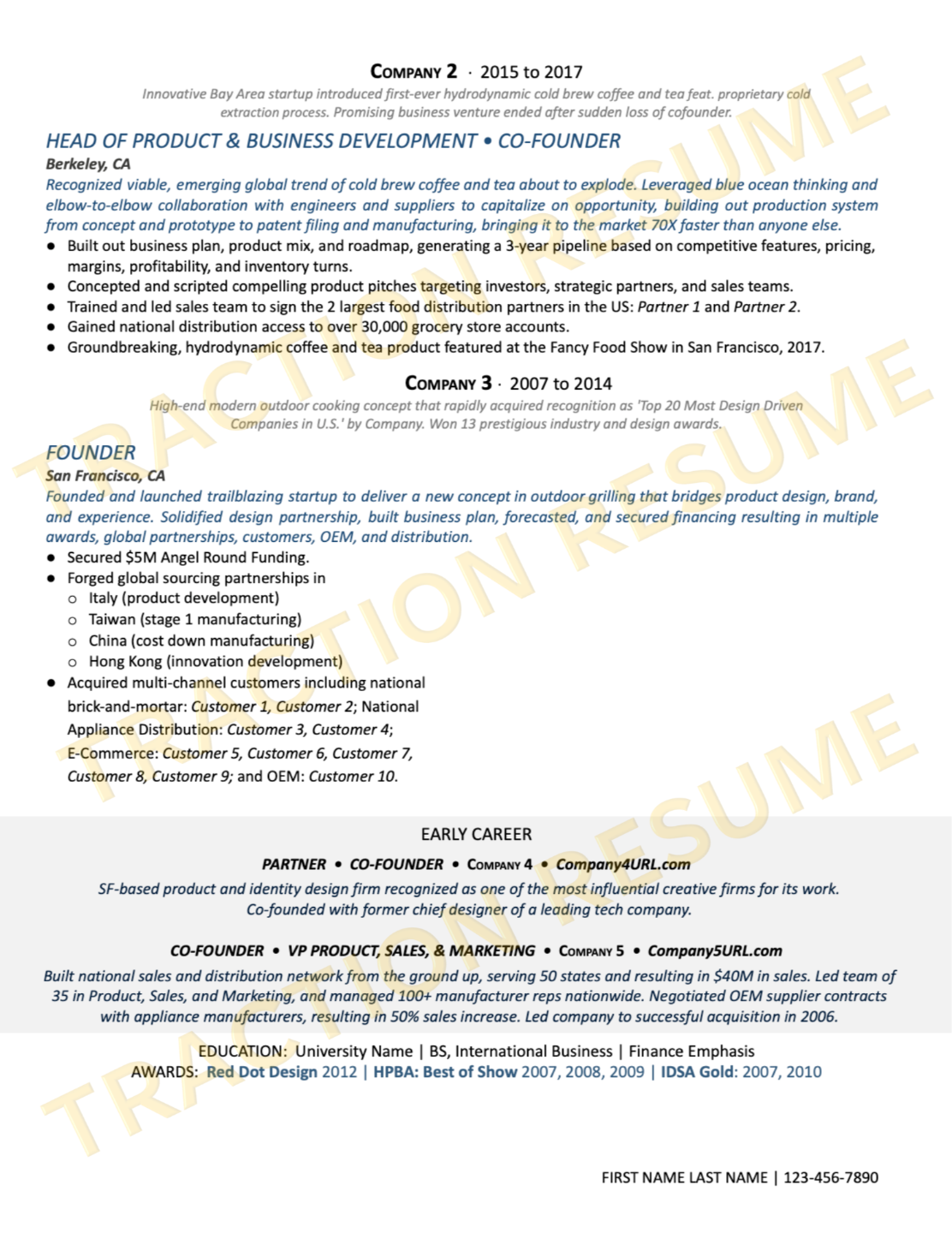 Punchy + Light resume sample 6